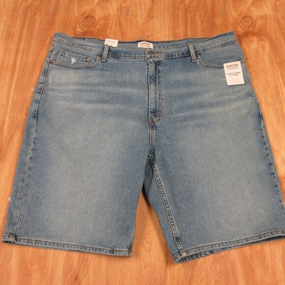 SIGNATURE By LEVI STRAUSS Athletic Fit Denim 11" Jean SHORTS Mens Sz 44 Blue NWT - Picture 1 of 13